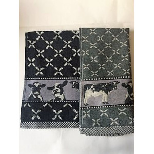 Handdoek - Koeien - Zwart